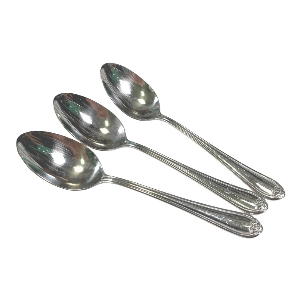 Lenox Silver Spoons 3pc Stainless Steel Floral Traditional Unknown Pattern